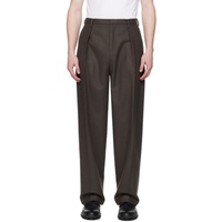 ZEGNA Brown Pleated Trousers 232142M191023