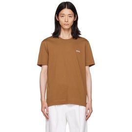ZEGNA Brown Embroidered T-Shirt 232142M213001