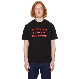 디스퀘어드2 Dsquared2 Black But Daddy I Love the Twins! T-Shirt 232148M213008