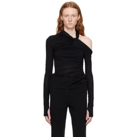 핼무트랭 Helmut Lang Black Twisted Long Sleeve T-Shirt 232154F110002