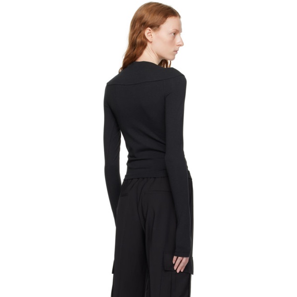  핼무트랭 Helmut Lang Black Slit Long Sleeve T-Shirt 232154F110010