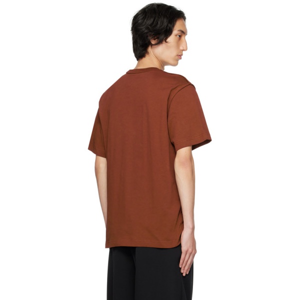  핼무트랭 Helmut Lang Burgundy Inside Out T-Shirt 232154M213017