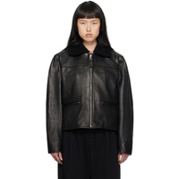 YMC Black Pepper Leather Jacket 232161F064000