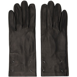 메종마르지엘라 Maison Margiela Black Four Stitches Gloves 232168F012008