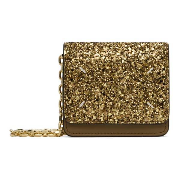 메종마르지엘라 메종마르지엘라 Maison Margiela Gold Micro Glitter Chain Wallet Bag 232168F048108