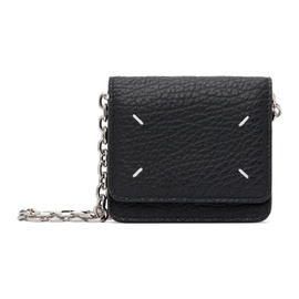 메종마르지엘라 Maison Margiela Black Small Four Stitches Chain Wallet Bag 232168F048120