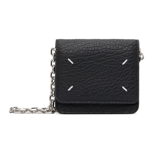 메종마르지엘라 메종마르지엘라 Maison Margiela Black Small Four Stitches Chain Wallet Bag 232168F048120