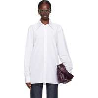 메종마르지엘라 Maison Margiela White Pointed Collar Shirt 232168F109018