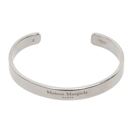 메종마르지엘라 Maison Margiela Silver Logo Cuff Bracelet 232168M142009