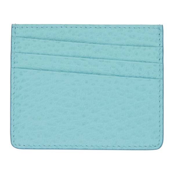 메종마르지엘라 메종마르지엘라 Maison Margiela Blue Four Stitches Card Holder 232168M163015