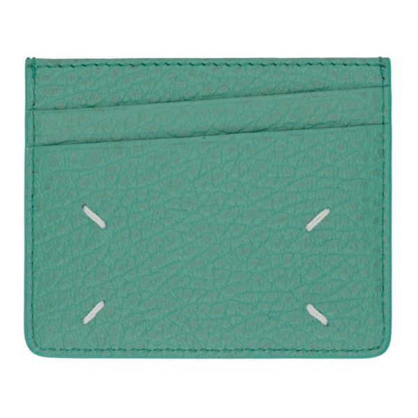 메종마르지엘라 메종마르지엘라 Maison Margiela Green Four Stitches Card Holder 232168M163016