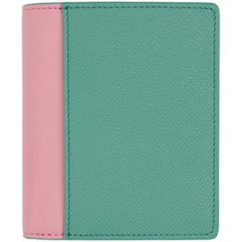 메종마르지엘라 Maison Margiela Pink & Green Four Stitches Wallet 232168M164088