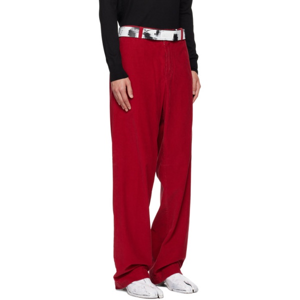 메종마르지엘라 메종마르지엘라 Maison Margiela Red Four-Pocket Trousers 232168M191021
