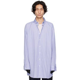 메종마르지엘라 Maison Margiela Blue Striped Shirt 232168M192014