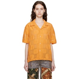 보디 Bode Orange Sunflower Shirt 232169F109002