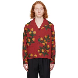 보디 Bode Red Marigold Wreath Long Sleeve Shirt 232169M180014