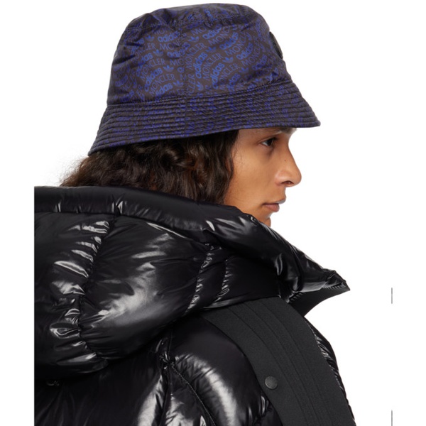 아디다스 몽클레어 Moncler Genius Moncler x 아디다스 오리지널 adidas Originals Reversible Blue & Black Logo Bucket Hat 232171M140000