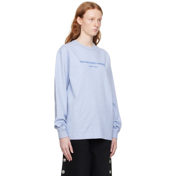 알렉산더왕 알렉산더 왕 Alexander Wang Blue Glitter Long Sleeve T-Shirt 232187F110006