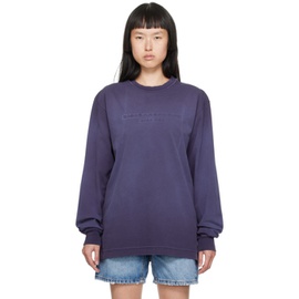 알렉산더 왕 Alexander Wang Purple Embossed Long Sleeve T-Shirt 232187F110024