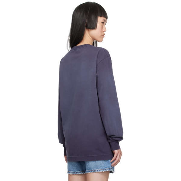 알렉산더왕 알렉산더 왕 Alexander Wang Purple Embossed Long Sleeve T-Shirt 232187F110024
