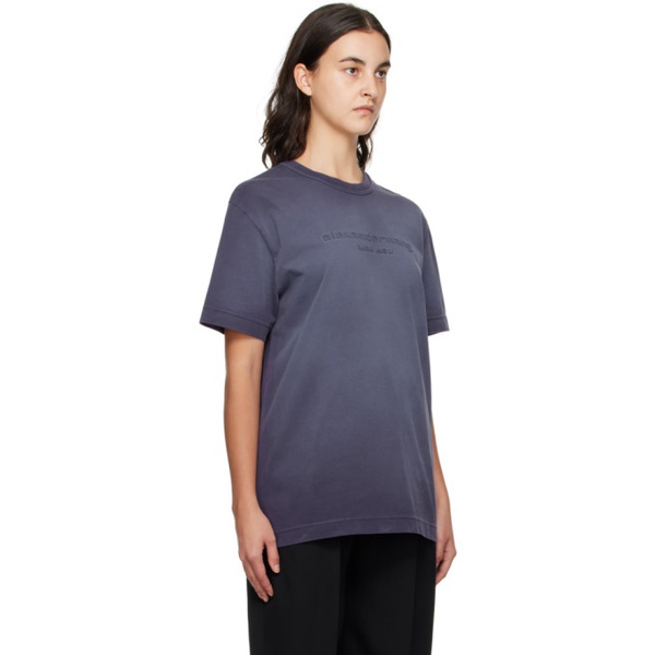 알렉산더왕 알렉산더 왕 Alexander Wang Purple Embossed T-Shirt 232187F110025