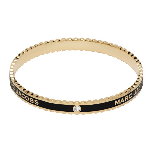 마크제이콥스 마크 제이콥스 Marc Jacobs Black & Gold The Medallion Scalloped Cuff Bracelet 232190F020009