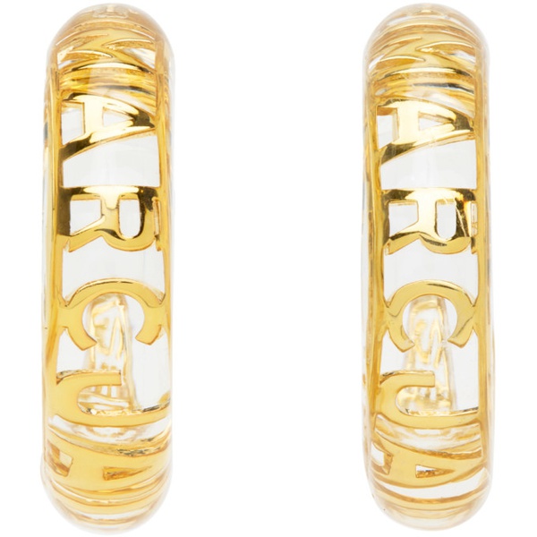 마크제이콥스 마크 제이콥스 Marc Jacobs Transparent & Gold Monogram Hoop Earrings 232190F022010