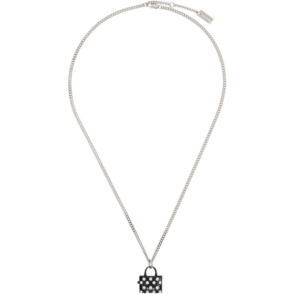 마크제이콥스 마크 제이콥스 Marc Jacobs Silver Polka Dot Tote Pendant Necklace 232190F023009