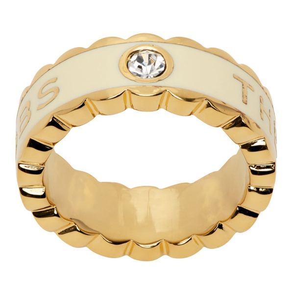 마크제이콥스 마크 제이콥스 Marc Jacobs Gold & 오프화이트 Off-White The Scallop Medallion Ring 232190F024003