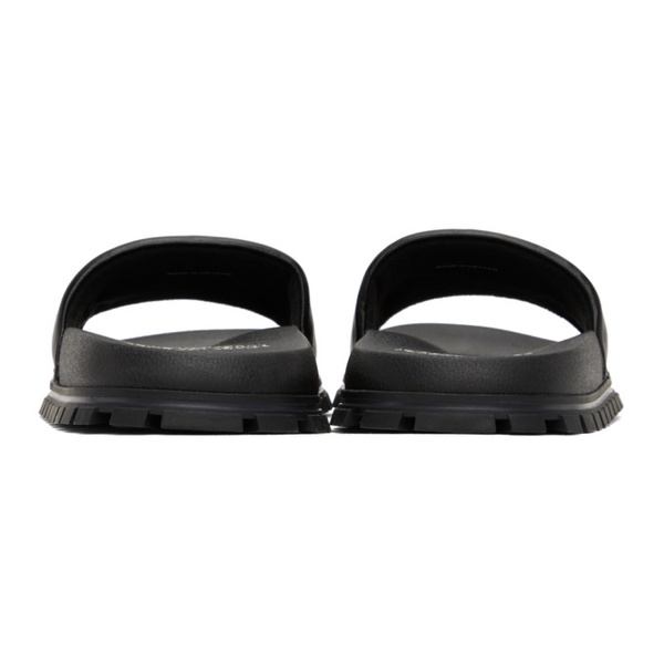 마크제이콥스 마크 제이콥스 Marc Jacobs Black The Leather Slide Sandals 232190F124008