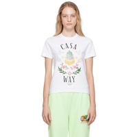 카사블랑카 Casablanca White Casa Way T-Shirt 232195F110011