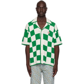 카사블랑카 Casablanca White & Green Scuba Shirt 232195M192018