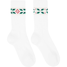카사블랑카 Casablanca White Laurel Socks 232195M220005