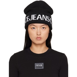 베르사체 진 꾸뛰르 베르사체 Versace Jeans Couture Black Jacquard Beanie 232202F014000