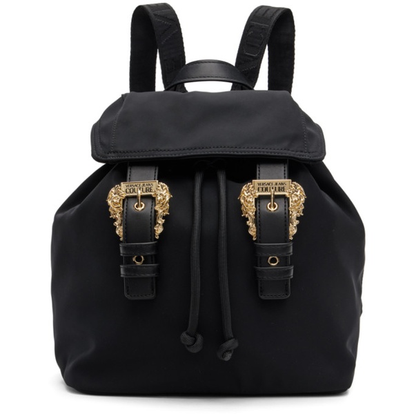 베르사체 베르사체 진 꾸뛰르 베르사체 Versace Jeans Couture Black Pin-Buckle Backpack 232202F042000