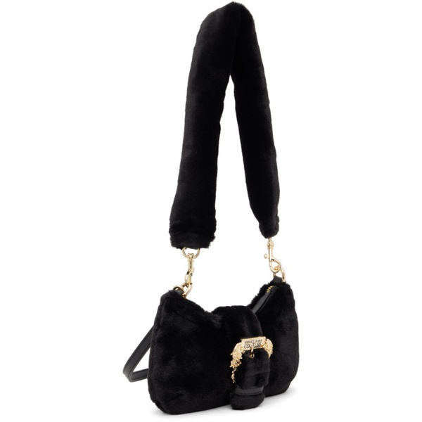 베르사체 베르사체 진 꾸뛰르 베르사체 Versace Jeans Couture Black Pin-Buckle Faux-Fur Bag 232202F048081