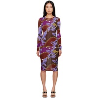 베르사체 진 꾸뛰르 베르사체 Versace Jeans Couture Purple Chain Couture Midi Dress 232202F054010