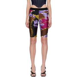 베르사체 진 꾸뛰르 베르사체 Versace Jeans Couture Purple & Brown Chain Couture Shorts 232202F088003