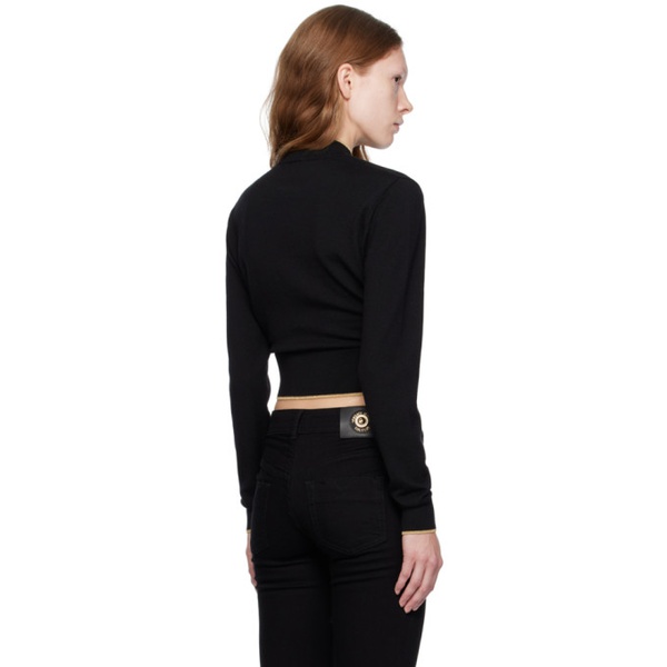 베르사체 베르사체 진 꾸뛰르 베르사체 Versace Jeans Couture Black V-Emblem Sweater 232202F096002