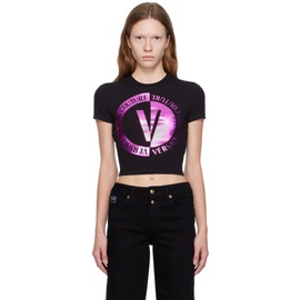 베르사체 진 꾸뛰르 베르사체 Versace Jeans Couture Black Printed T-Shirt 232202F110024