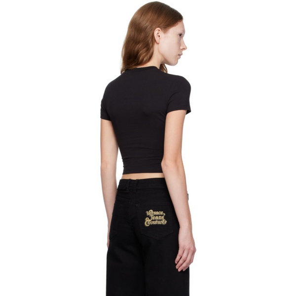 베르사체 베르사체 진 꾸뛰르 베르사체 Versace Jeans Couture Black Printed T-Shirt 232202F110024