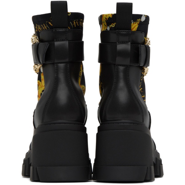 베르사체 베르사체 진 꾸뛰르 베르사체 Versace Jeans Couture Black & Gold Sophie Boots 232202F113000