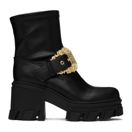 베르사체 진 꾸뛰르 베르사체 Versace Jeans Couture Black Pin-Buckle Boots 232202F113003