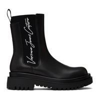 베르사체 진 꾸뛰르 베르사체 Versace Jeans Couture Black Bonded Chelsea Boots 232202F113005