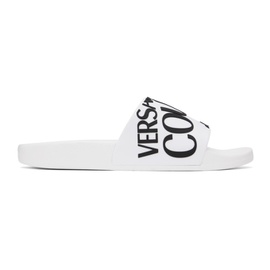 베르사체 진 꾸뛰르 베르사체 Versace Jeans Couture White Logo Slides 232202F124000