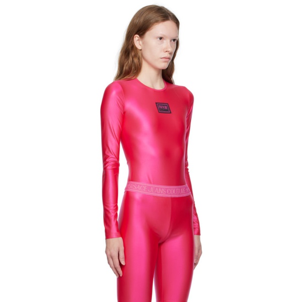 베르사체 베르사체 진 꾸뛰르 베르사체 Versace Jeans Couture Pink Patch Bodysuit 232202F358001