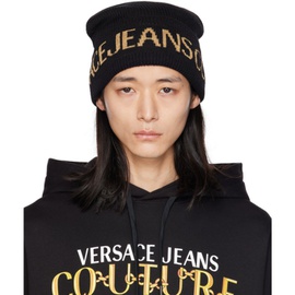 베르사체 진 꾸뛰르 베르사체 Versace Jeans Couture Black Jacquard Beanie 232202M138006