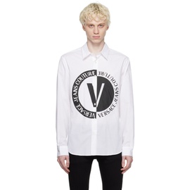 베르사체 진 꾸뛰르 베르사체 Versace Jeans Couture White Printed Shirt 232202M192022