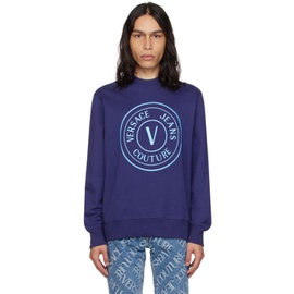 베르사체 진 꾸뛰르 베르사체 Versace Jeans Couture Navy V-Emblem Sweatshirt 232202M204002
