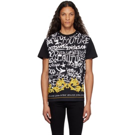 베르사체 진 꾸뛰르 베르사체 Versace Jeans Couture Black Graffiti T-Shirt 232202M213020